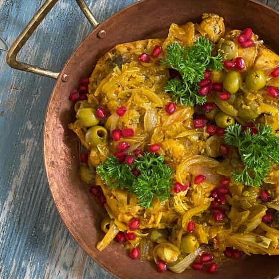 Moroccan Chicken Tajine with Preserved Lemon and Olives