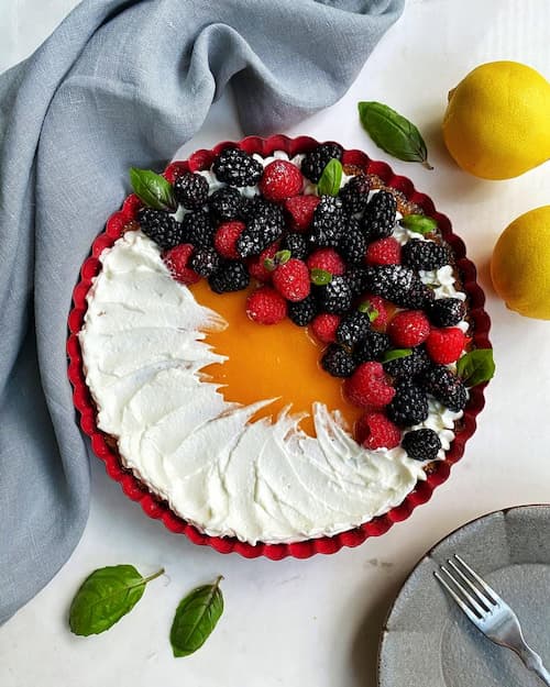 Lemon Tart with Whipped Cream & Berries

