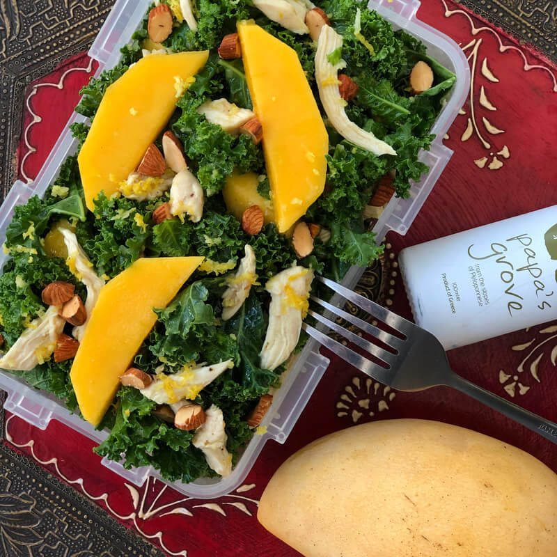 Kale and Mango Salad with Shrimp/Chicken