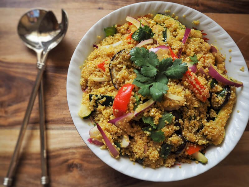 thai quinoa salad with massaman chicken recipe